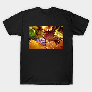 Autumn Leaves on Abstract Mosaic T-Shirt